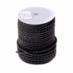 Angebote Mach es selbst Store 20 Geflochtenes Lederband Schwarz 4 Mm X 1 M