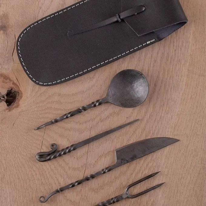 Deepeeka Mittelalterliches Besteckset Mit Leder-Etui 2 Deepeeka Mittelalterliches Besteckset Mit Leder-Etui – Bild 2